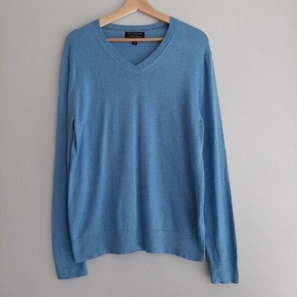 BANANA REPUBLIC Premium Luxe Yarn Sweater Blue Men's Sz M - Picture 2 of 9